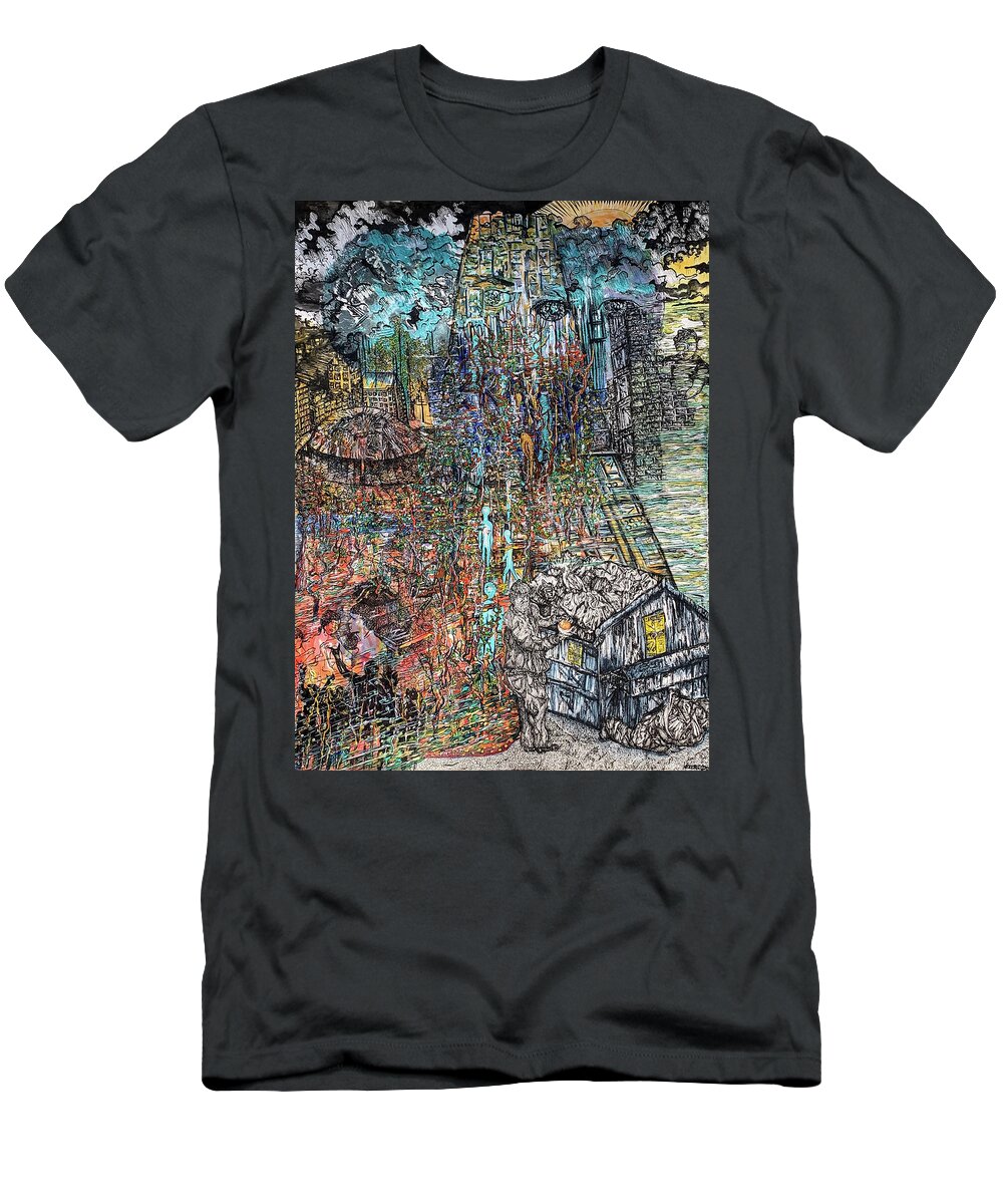 Reclamation T-Shirt featuring the mixed media Reclamation by Angela Weddle