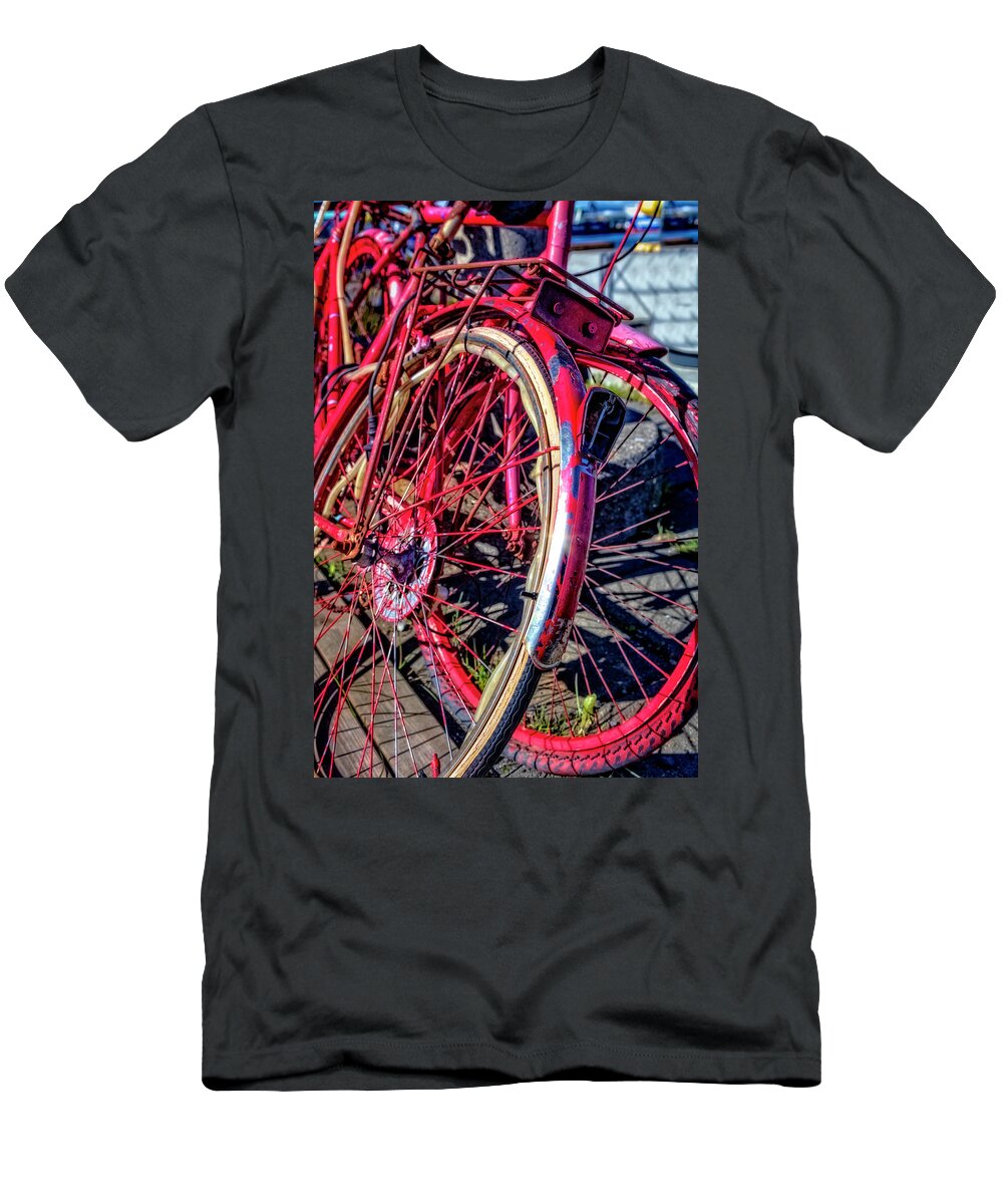 Spring T-Shirt featuring the photograph Red and Rusty by Debra and Dave Vanderlaan