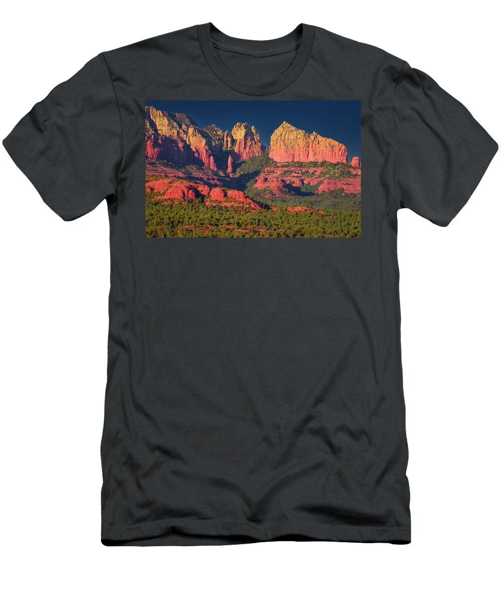 Sedona Arizona Red Rock Mountain Landscape Photos T-Shirt featuring the photograph Red Rock Kachina Woman by Heber Lopez
