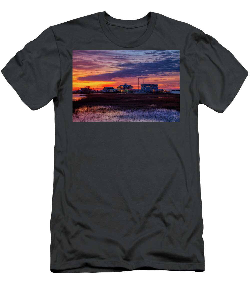 Southport T-Shirt featuring the photograph Red sunrise by Nick Noble