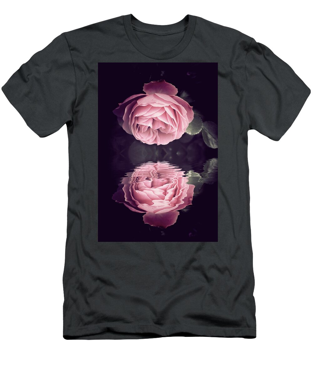 Rose T-Shirt featuring the photograph Reflection of Rose by Philippe Sainte-Laudy