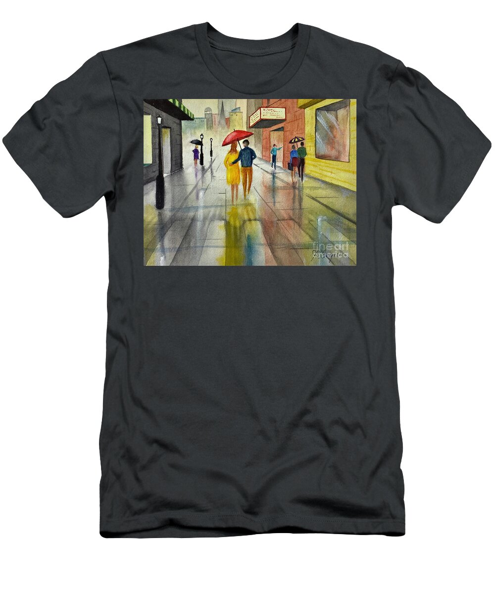 City T-Shirt featuring the painting Reflections by Joseph Burger