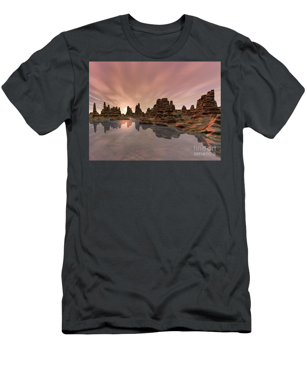 Water T-Shirt featuring the digital art Reflections of The Southwest by Phil Perkins