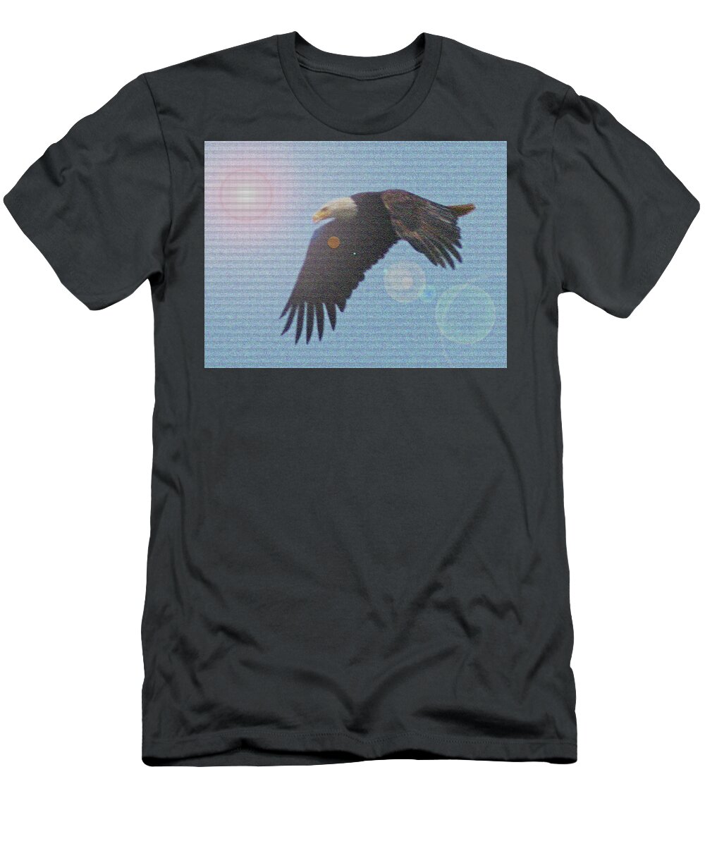 America T-Shirt featuring the digital art Reflective Eagle by David Desautel