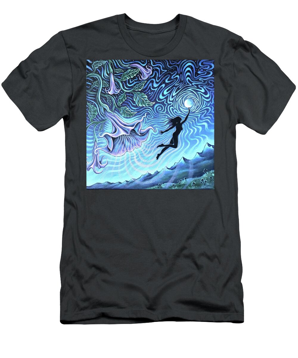 Psychedelic T-Shirt featuring the painting Reina de la Noche by Jim Figora