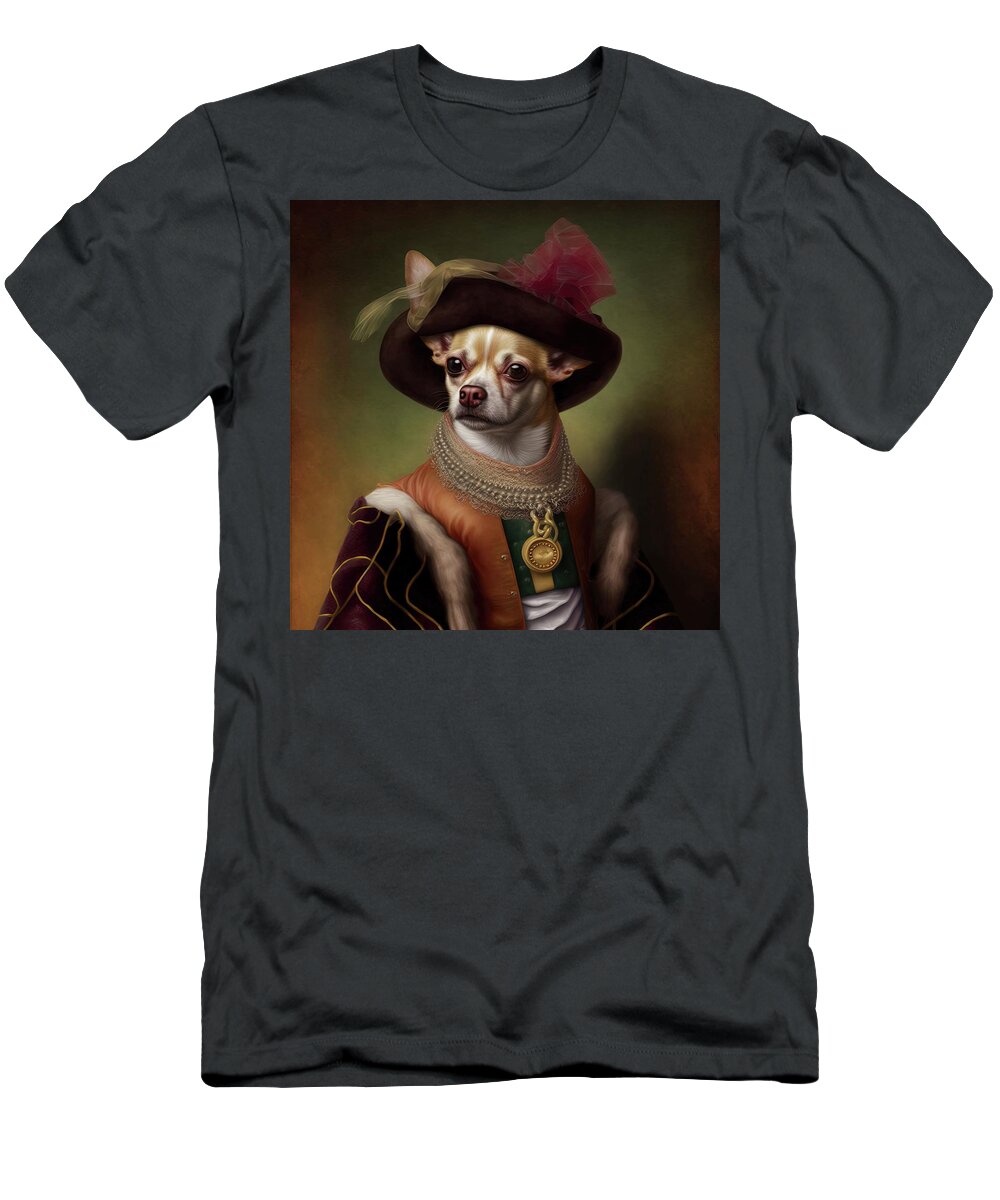 Gucci T-Shirt featuring the painting Rembrandt painting of Chihuahua by Vincent Monozlay