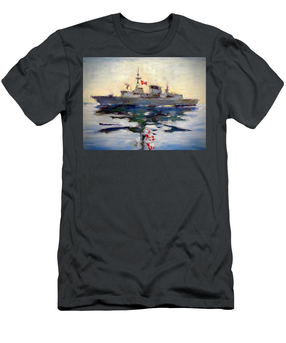 Boat T-Shirt featuring the painting The Fredericton by Ashlee Trcka