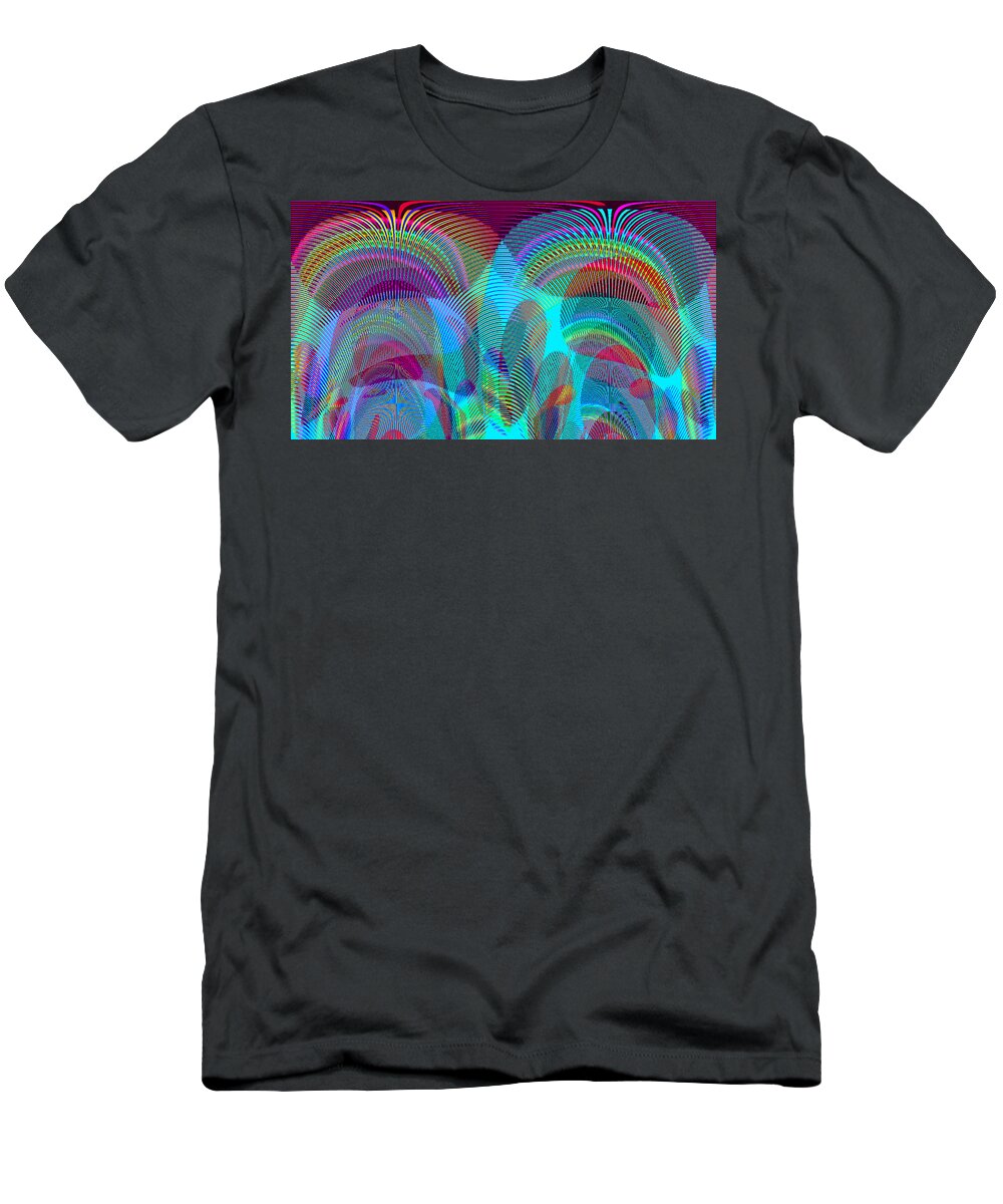 Abstract T-Shirt featuring the digital art Double Vision Abstract by Ronald Mills