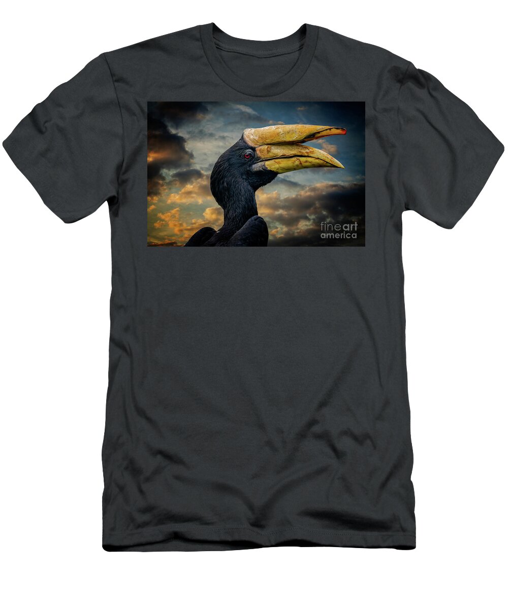 Hornbill T-Shirt featuring the photograph Rhinoceros Hornbill by Adrian Evans