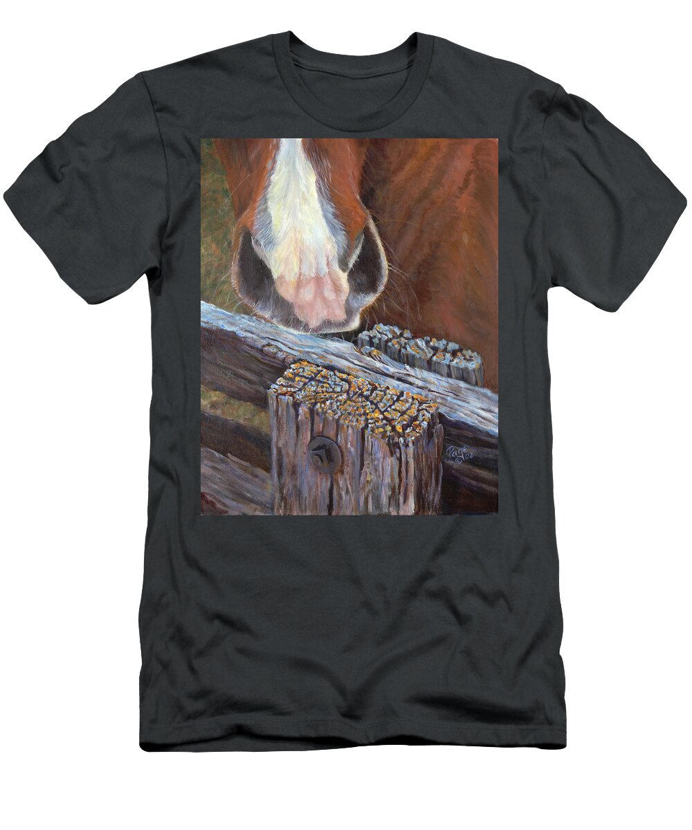 Horse T-Shirt featuring the painting Rhoda Knows by Page Holland