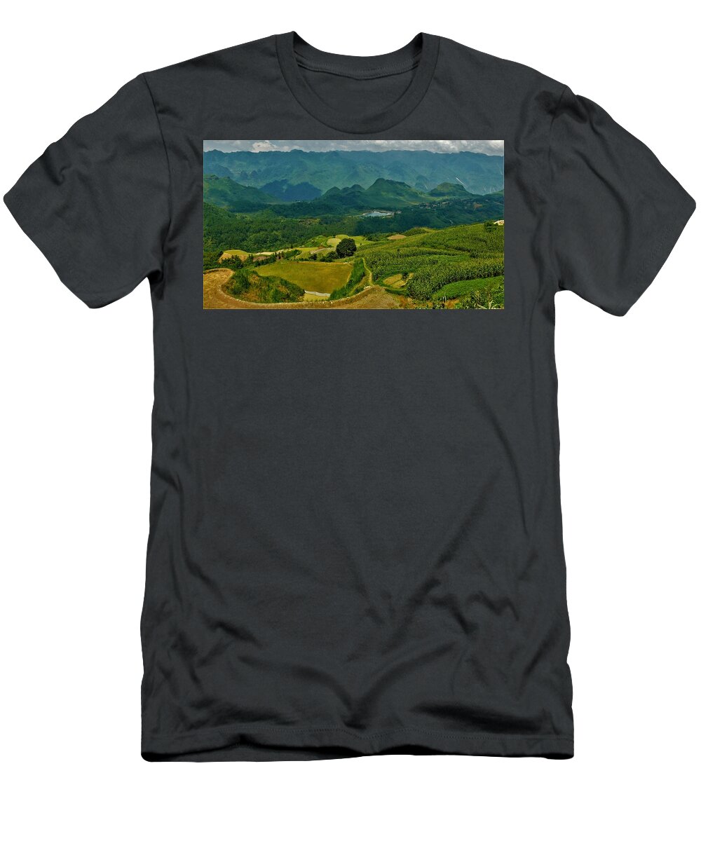 Rice T-Shirt featuring the photograph Rice fields, Vietnam by Robert Bociaga
