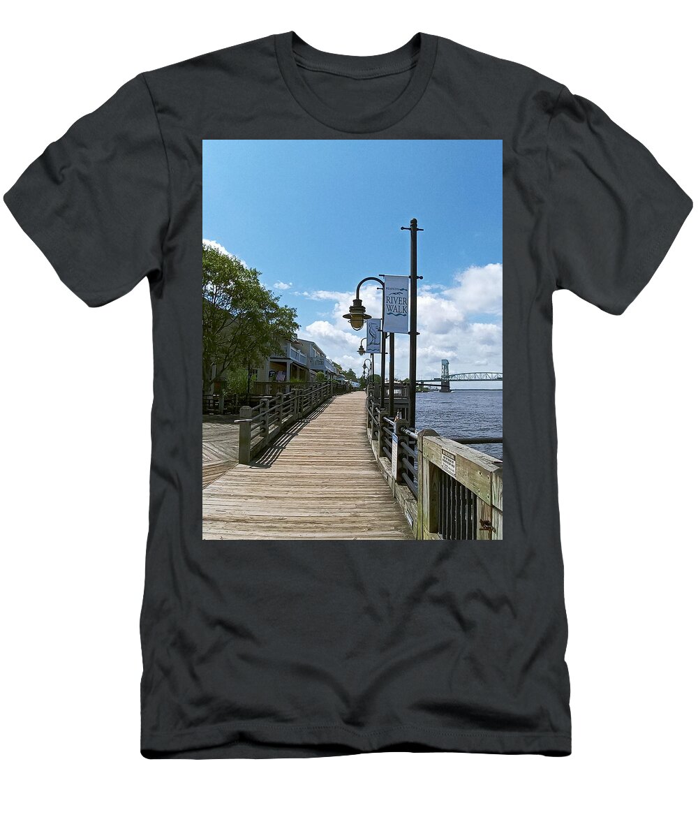 River Walk T-Shirt featuring the photograph Riverwalk Looking South by Heather E Harman
