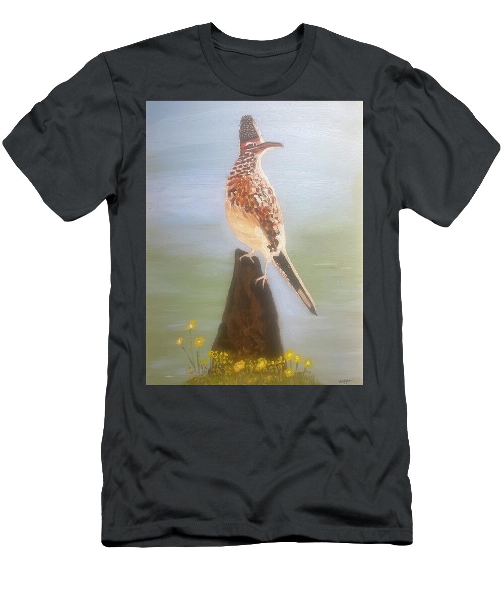 Roadrunner T-Shirt featuring the painting Roadrunner by Christina Wedberg