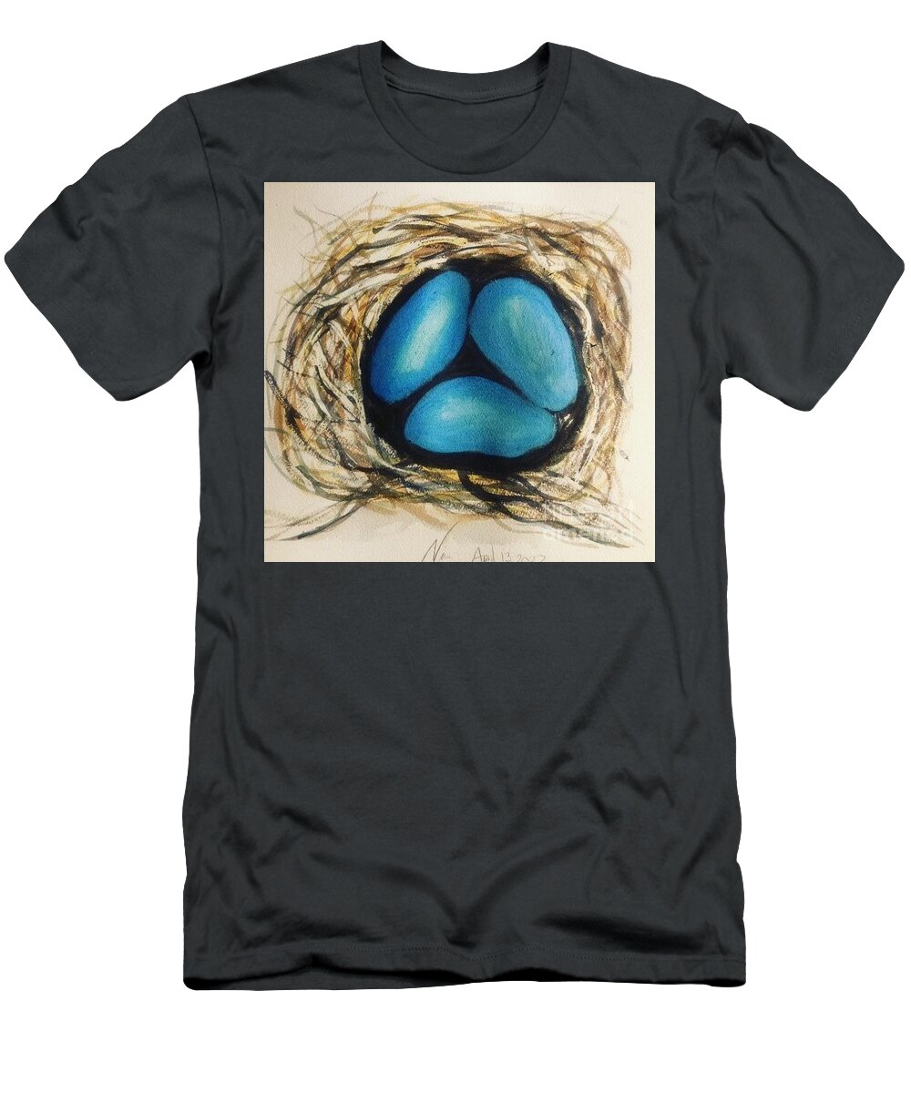  T-Shirt featuring the painting Robin's Next by Nina Jatania