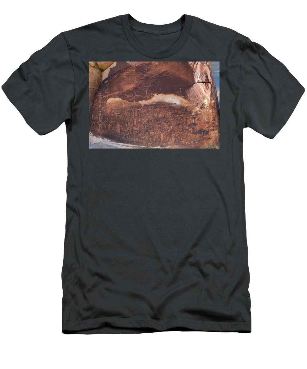 Rochester Panel T-Shirt featuring the photograph Rochester Creek Rock Art Gallery by Kathleen Bishop