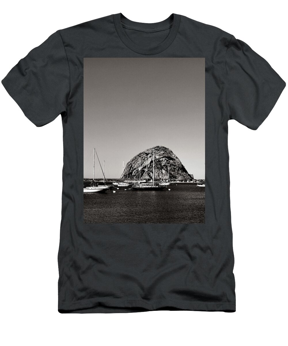Morro Rock T-Shirt featuring the photograph Rock at Morro Bay by Lorraine Devon Wilke