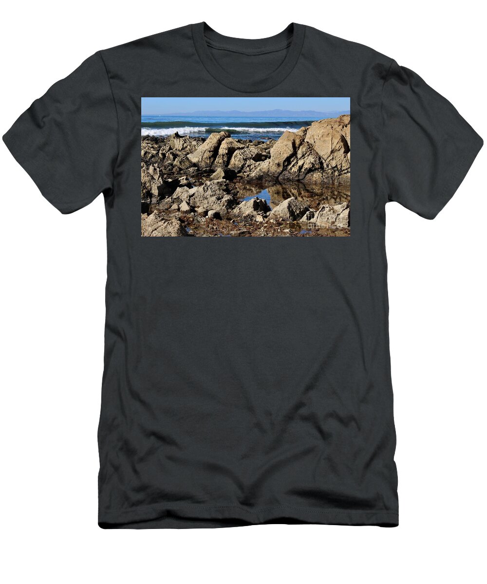 Palos Verdes T-Shirt featuring the photograph Rocks, Waves and Tide Pools by Katherine Erickson