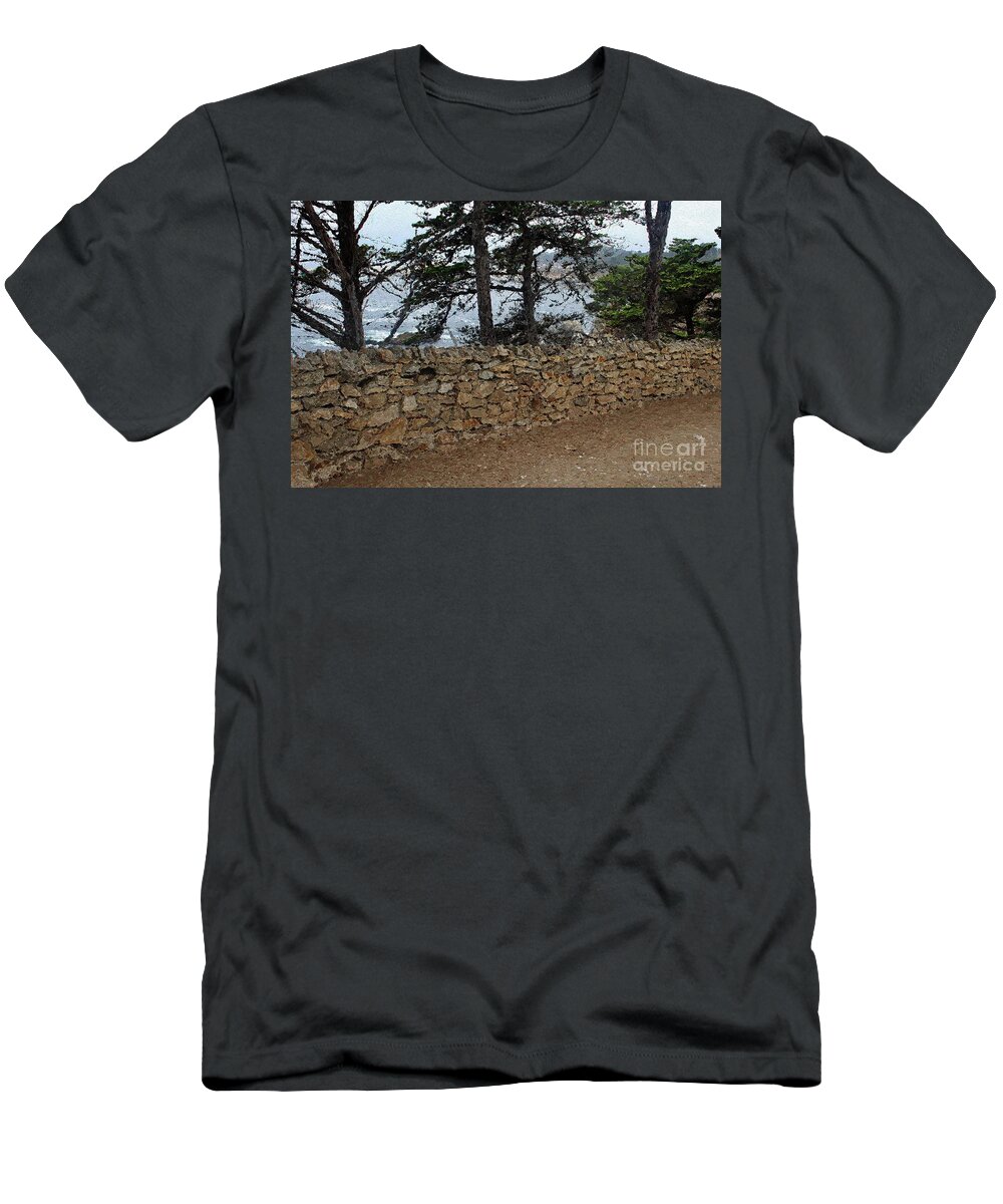 Rocky T-Shirt featuring the photograph Rocky Wall Along the Coast by Katherine Erickson