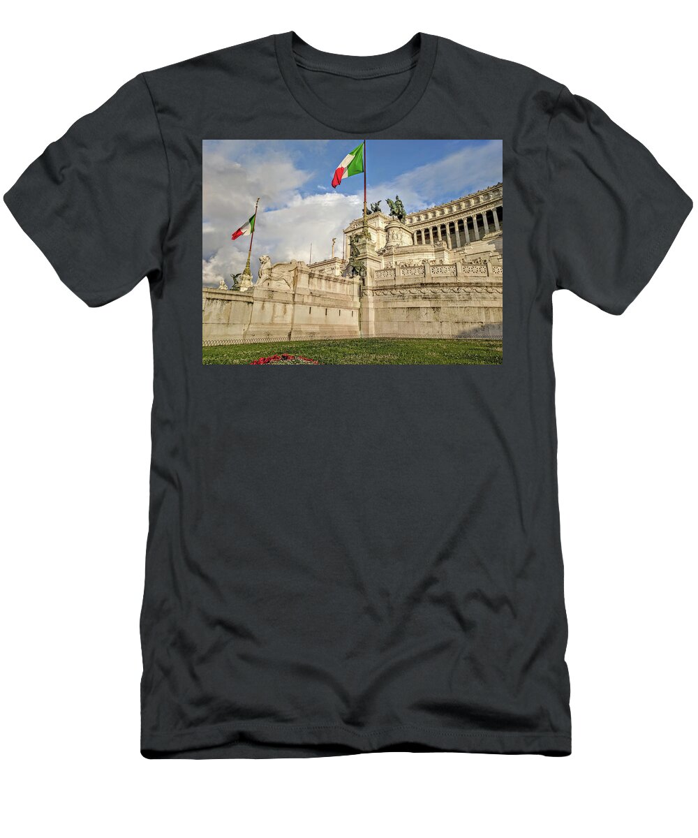 Emmanuel Monument. Rome T-Shirt featuring the photograph Rome Monument by Yvonne Jasinski
