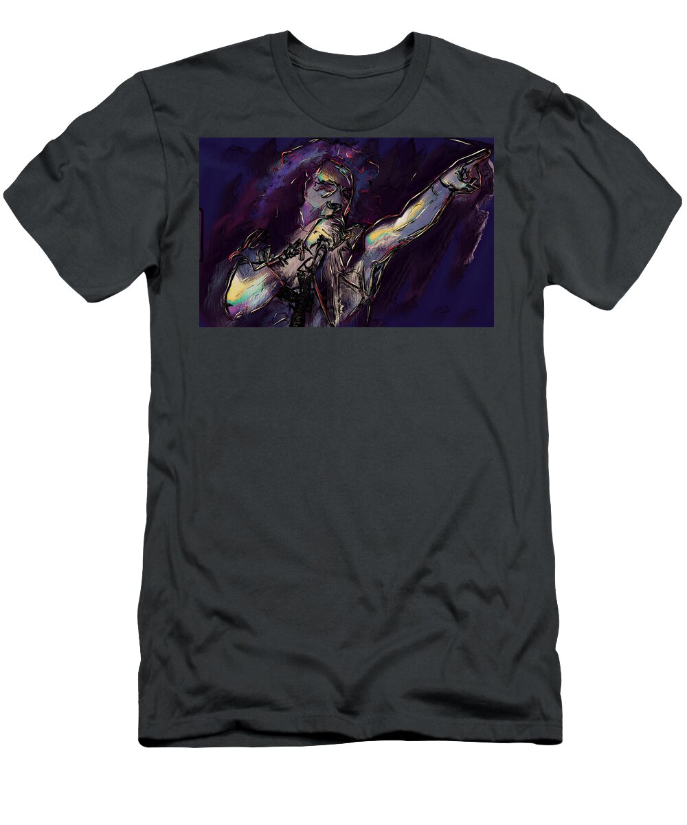 Ronnie James Dio T-Shirt featuring the digital art Ronnie James Dio by David Lane