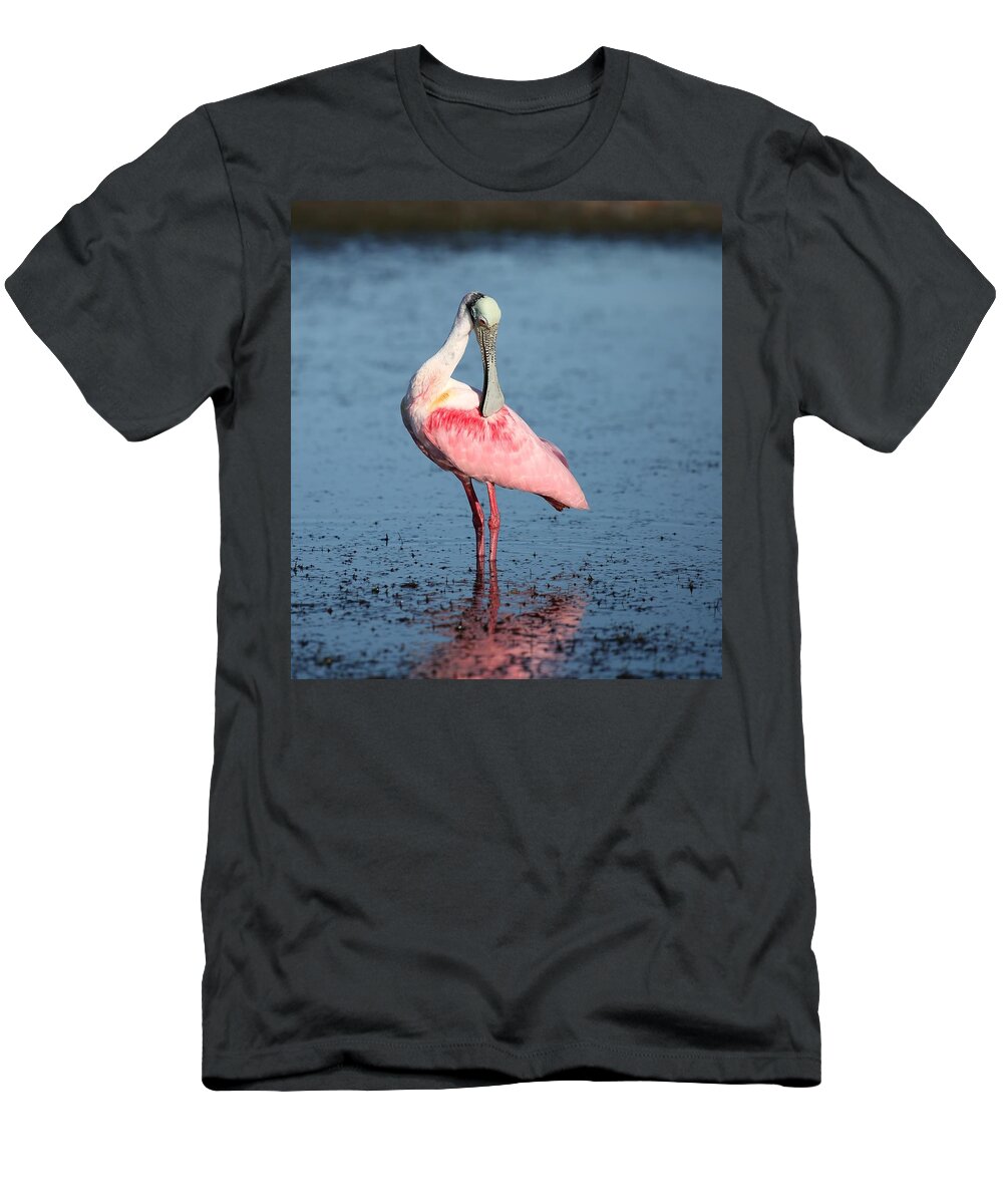 Roseate Spoonbill T-Shirt featuring the photograph Roseate Spoonbill 16 by Mingming Jiang