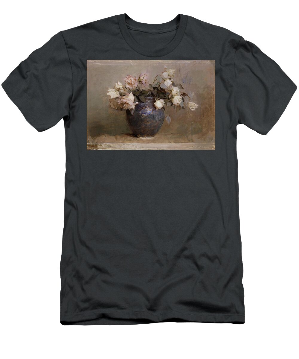  T-Shirt featuring the drawing Roses #5 by Abbott Handerson Thayer