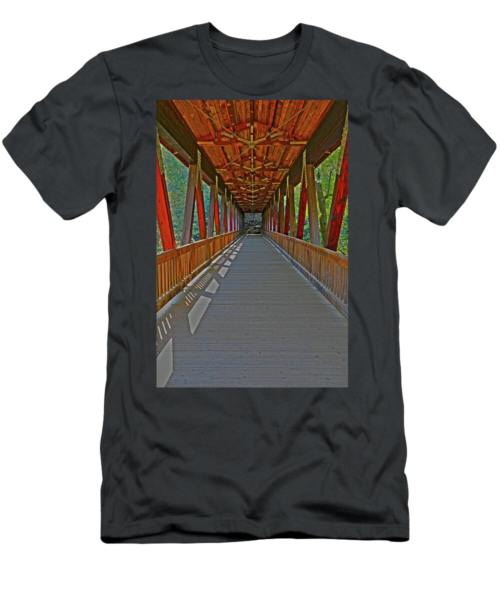Bridge T-Shirt featuring the photograph Roswell Mill Bridge - Roswell, Ga. by Richard Krebs