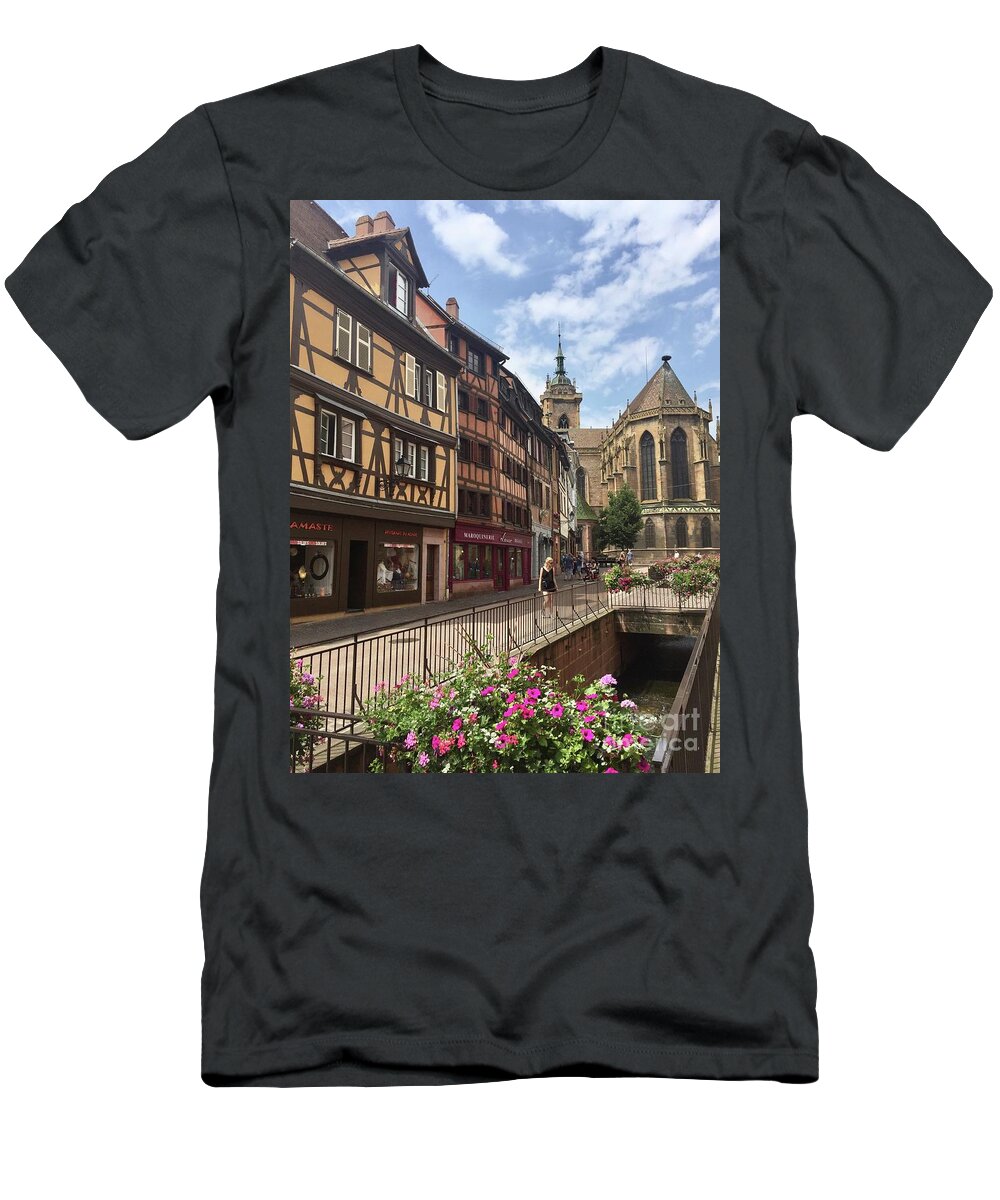 Rue De L'Église T-Shirt featuring the photograph Rue de l'Eglise by Flavia Westerwelle