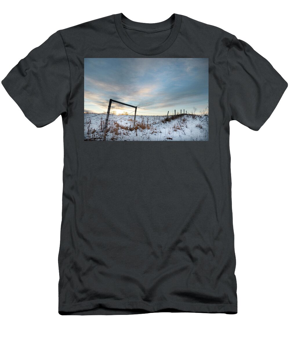 Agriculture T-Shirt featuring the photograph Rural winter landscape by Karen Rispin