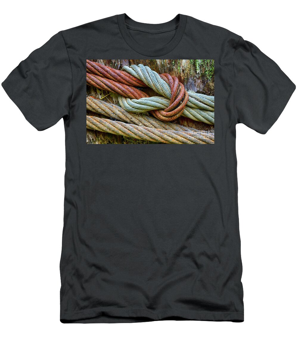 Rusty Cables T-Shirt featuring the photograph Rusty Cables by Bob Christopher