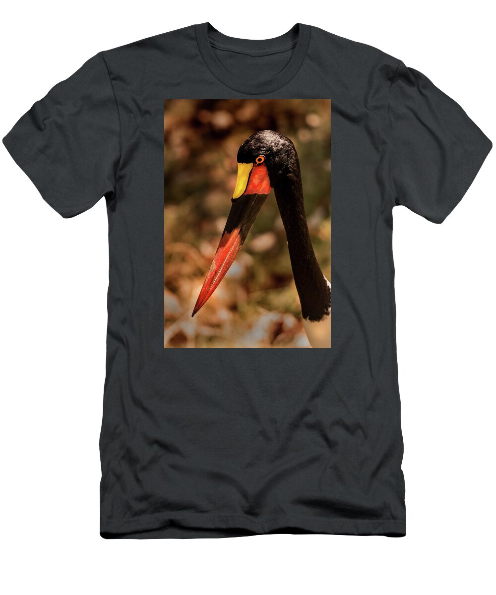 Animal T-Shirt featuring the photograph Saddle-Billed Stork by Don Johnson