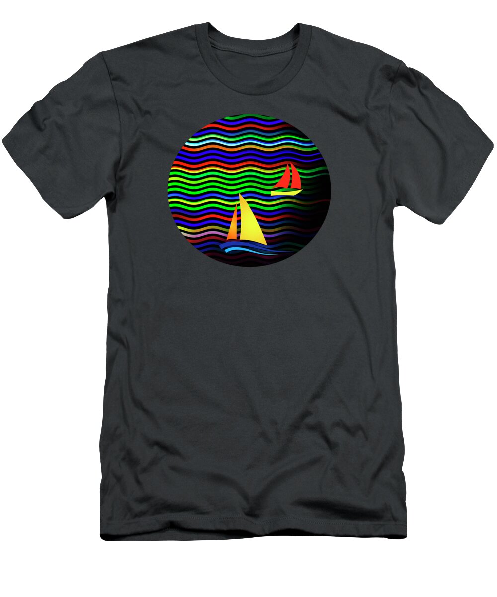 Nag006101 T-Shirt featuring the digital art Sail The Ocean 03 by Edmund Nagele FRPS