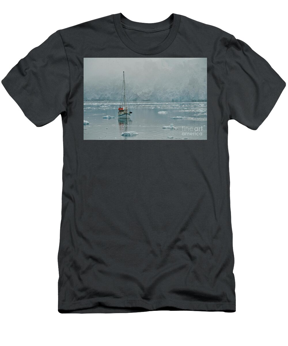Sailing In Antarctica T-Shirt featuring the photograph Sailing Under down under by Darcy Dietrich