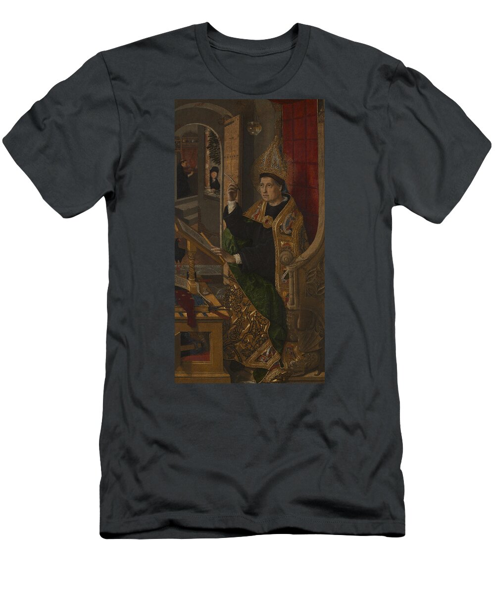 15h Century Painters T-Shirt featuring the painting Saint Augustine by Bartolome Bermejo