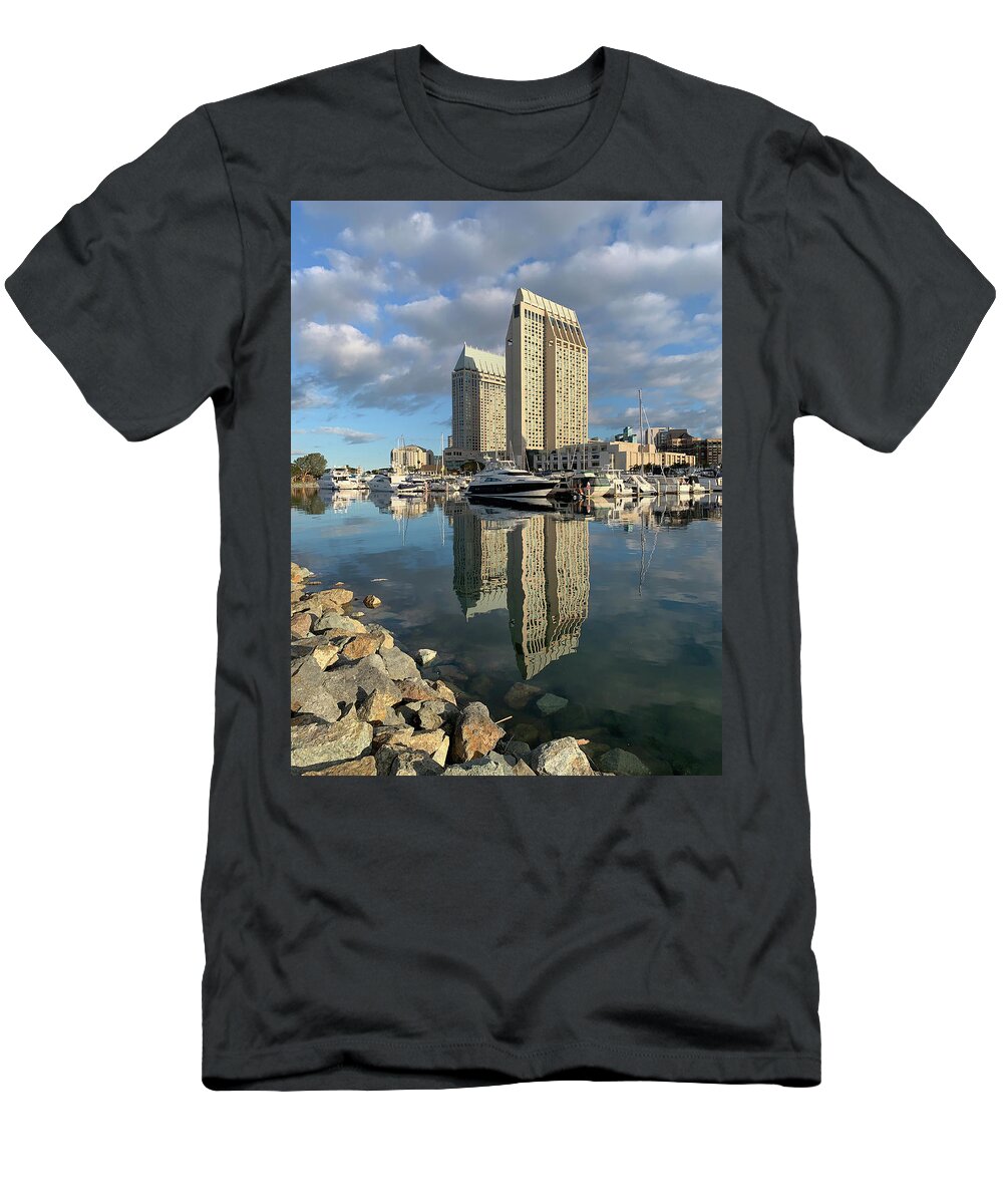 San Diego T-Shirt featuring the photograph San Diego Marina - San Diego, California by Denise Strahm