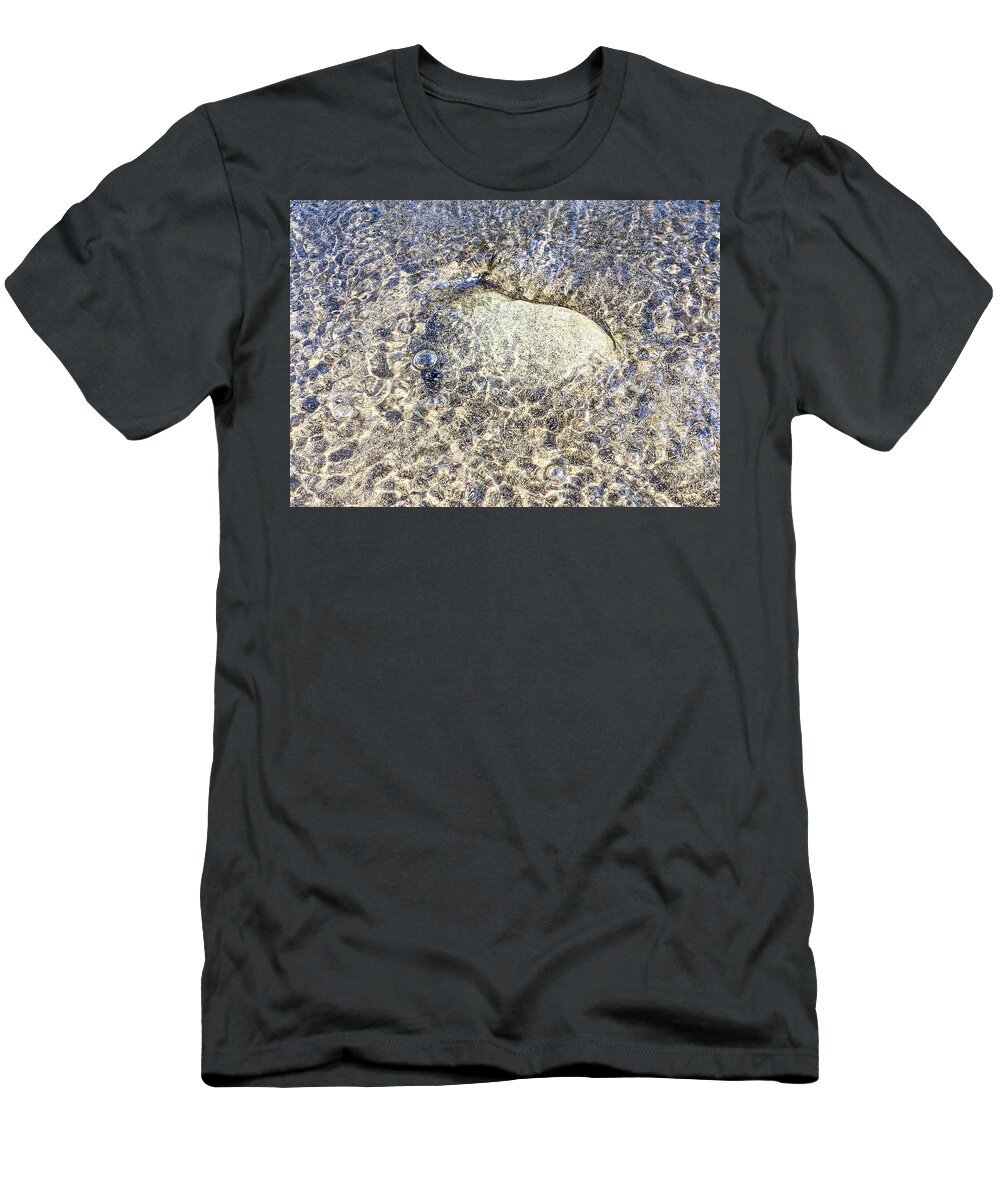 Sand T-Shirt featuring the photograph Sand Water and Stone by Amelia Pearn