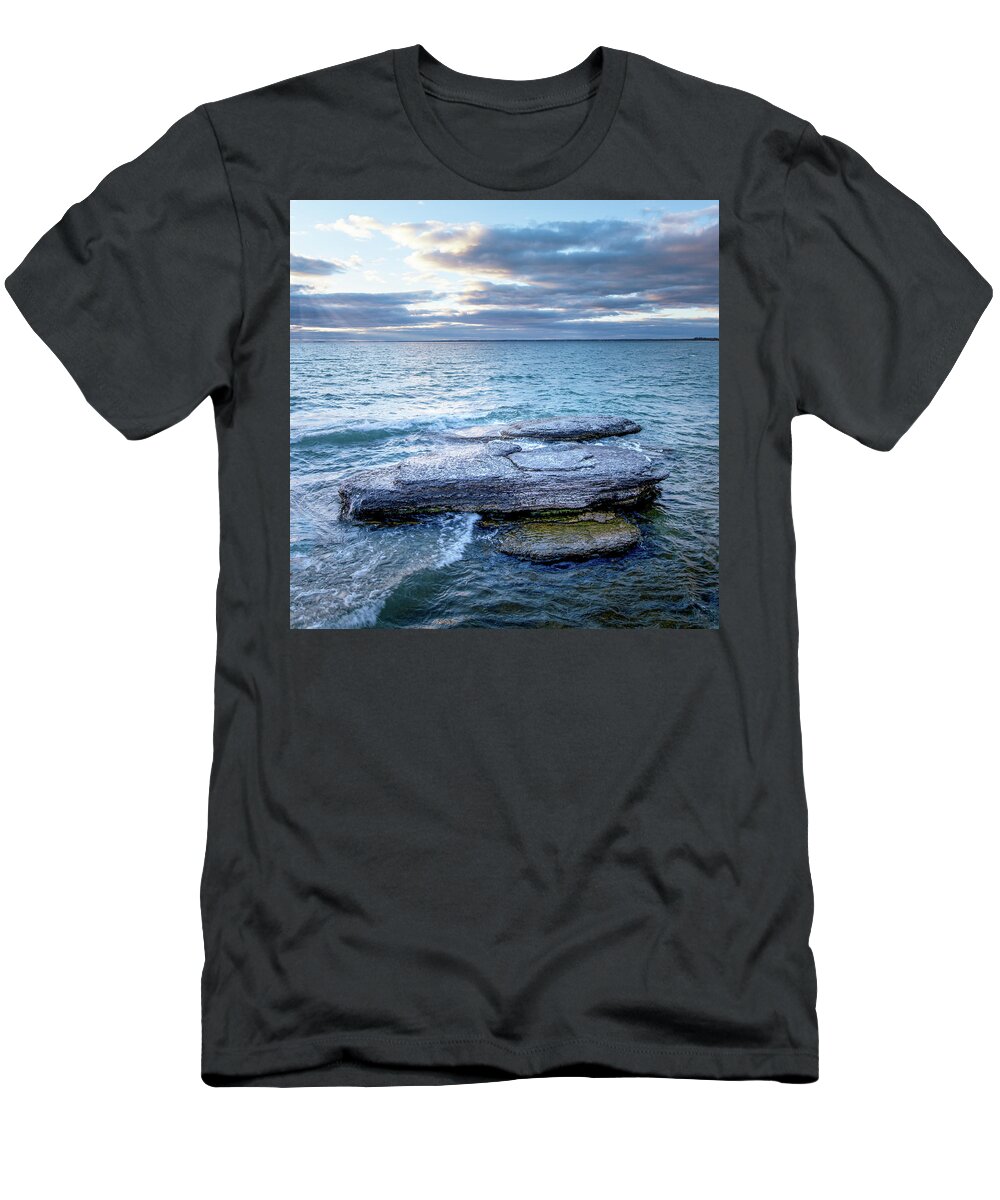Autumn T-Shirt featuring the photograph Sandbanks Rock by Dee Potter