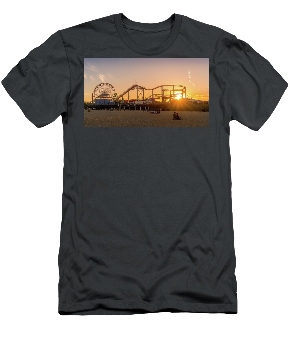 Amusement Park T-Shirt featuring the photograph Santa Monica Pier by Darrell DeRosia