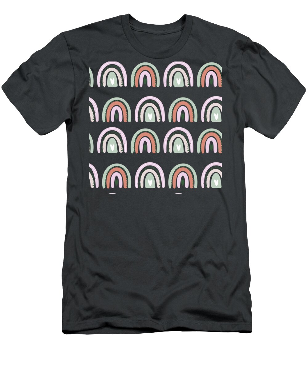 Cityscape T-Shirt featuring the painting Scandinavian Rainbow Pattern 7 by Celestial Images