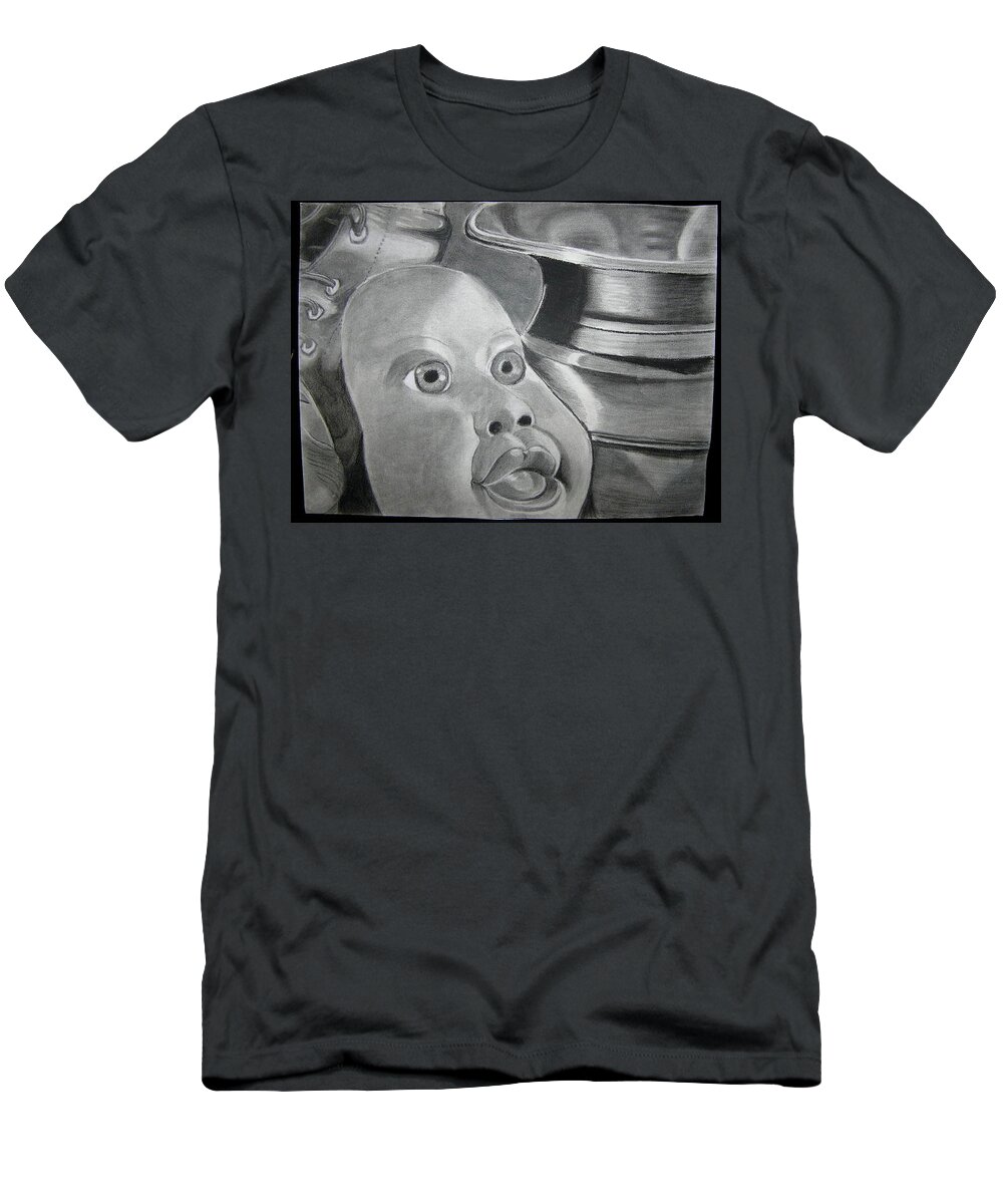 Best Seller T-Shirt featuring the drawing Scary Baby by Dorsey Northrup