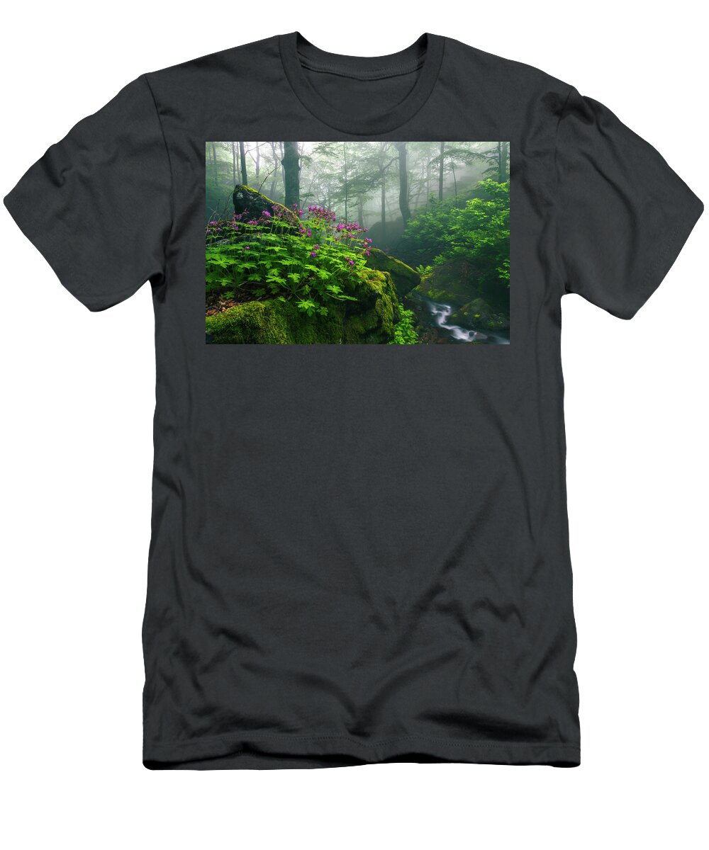 Geranium T-Shirt featuring the photograph Scent of Spring by Evgeni Dinev