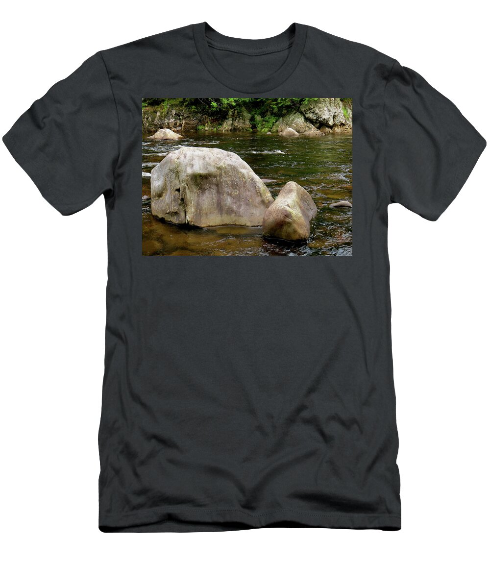 Stream T-Shirt featuring the photograph Schoharie Rocks by Azthet Photography