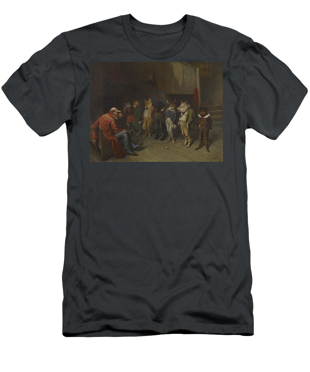 American Painters T-Shirt featuring the painting School Rules, 1887. by William Holbrook Beard