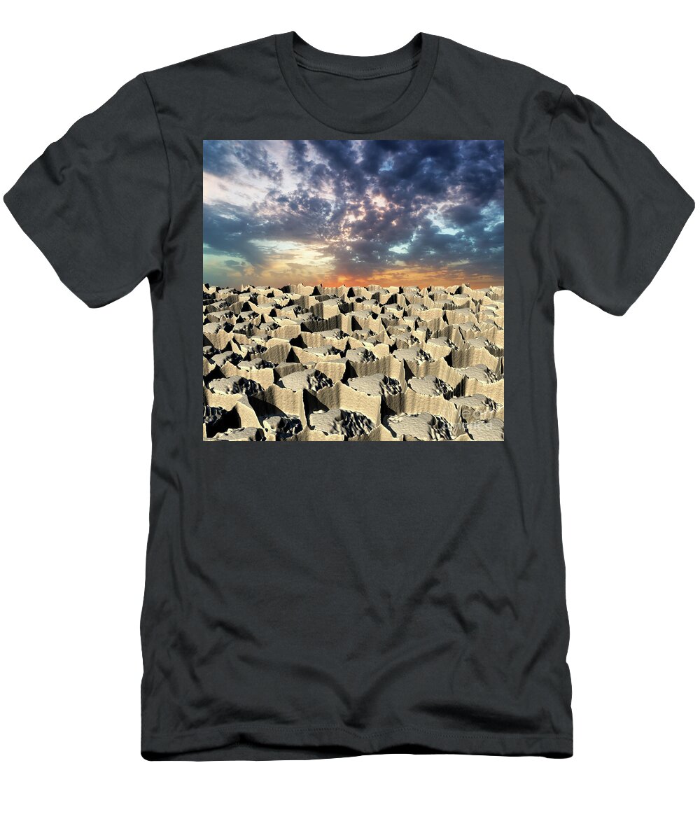 Sci Fi T-Shirt featuring the digital art Sci Fi Sundown by Phil Perkins