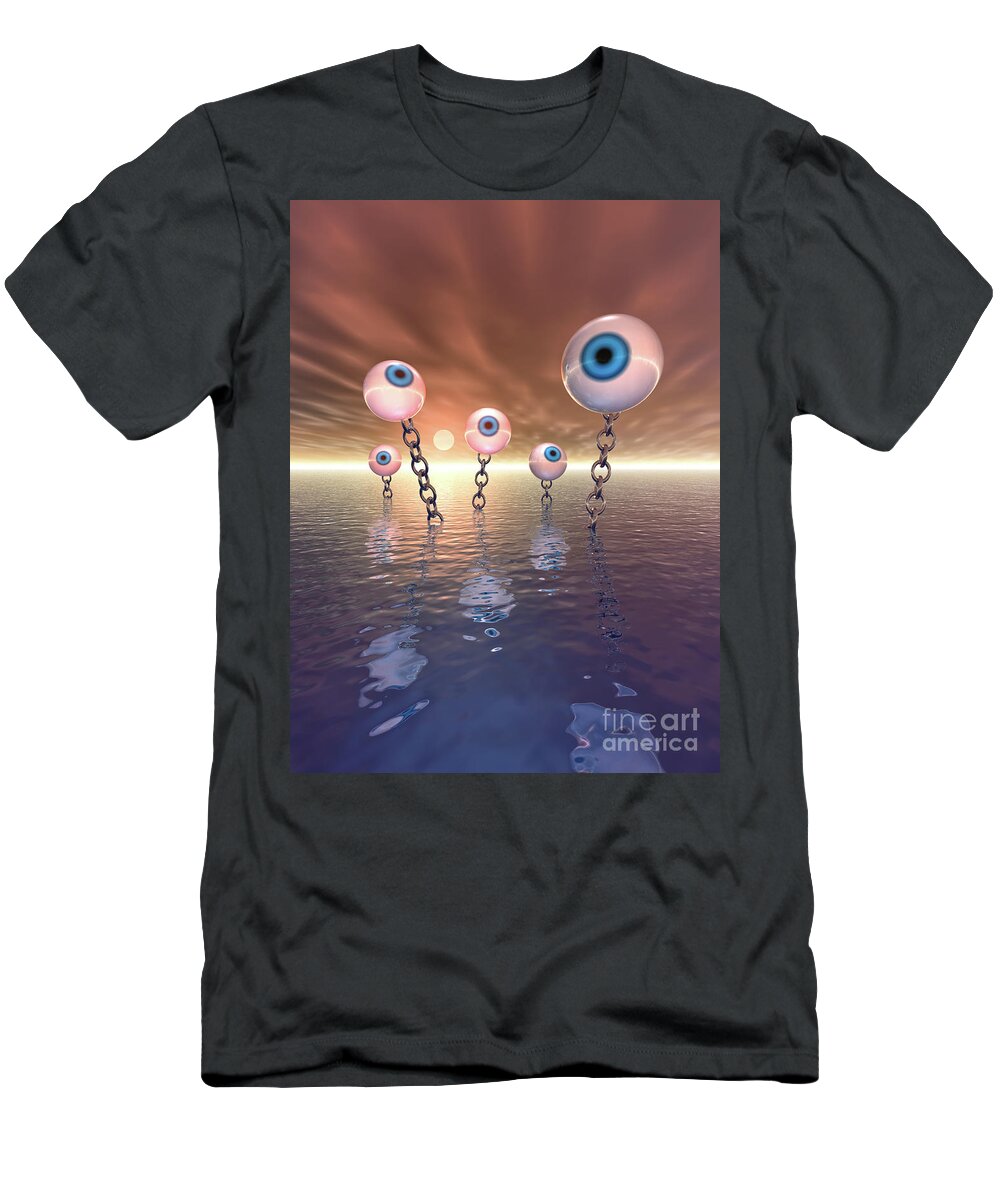 Eyes T-Shirt featuring the digital art Sea Eyes by Phil Perkins