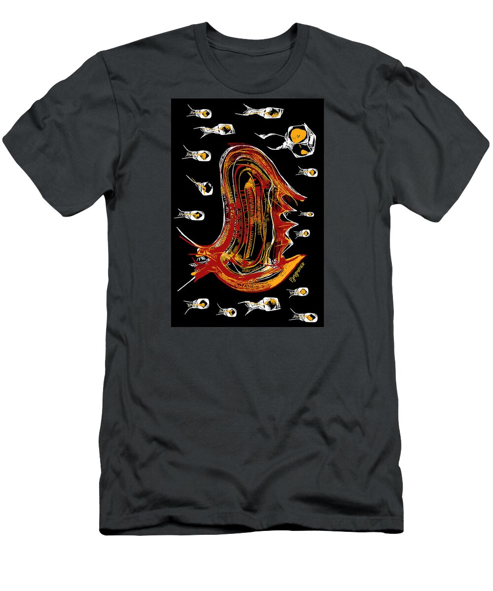 Sea T-Shirt featuring the digital art Sea life by Ljev Rjadcenko