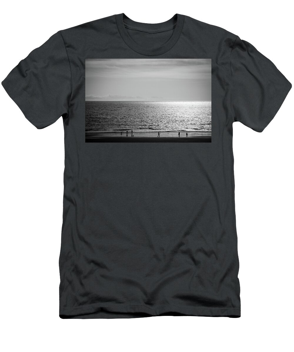 Pembrokeshire T-Shirt featuring the photograph Seaside sunshine beach silhouette by Seeables Visual Arts