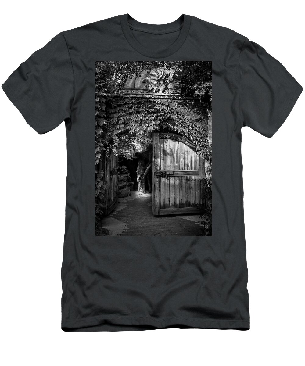 Architecture T-Shirt featuring the photograph Secret Garden Gate by Mary Lee Dereske