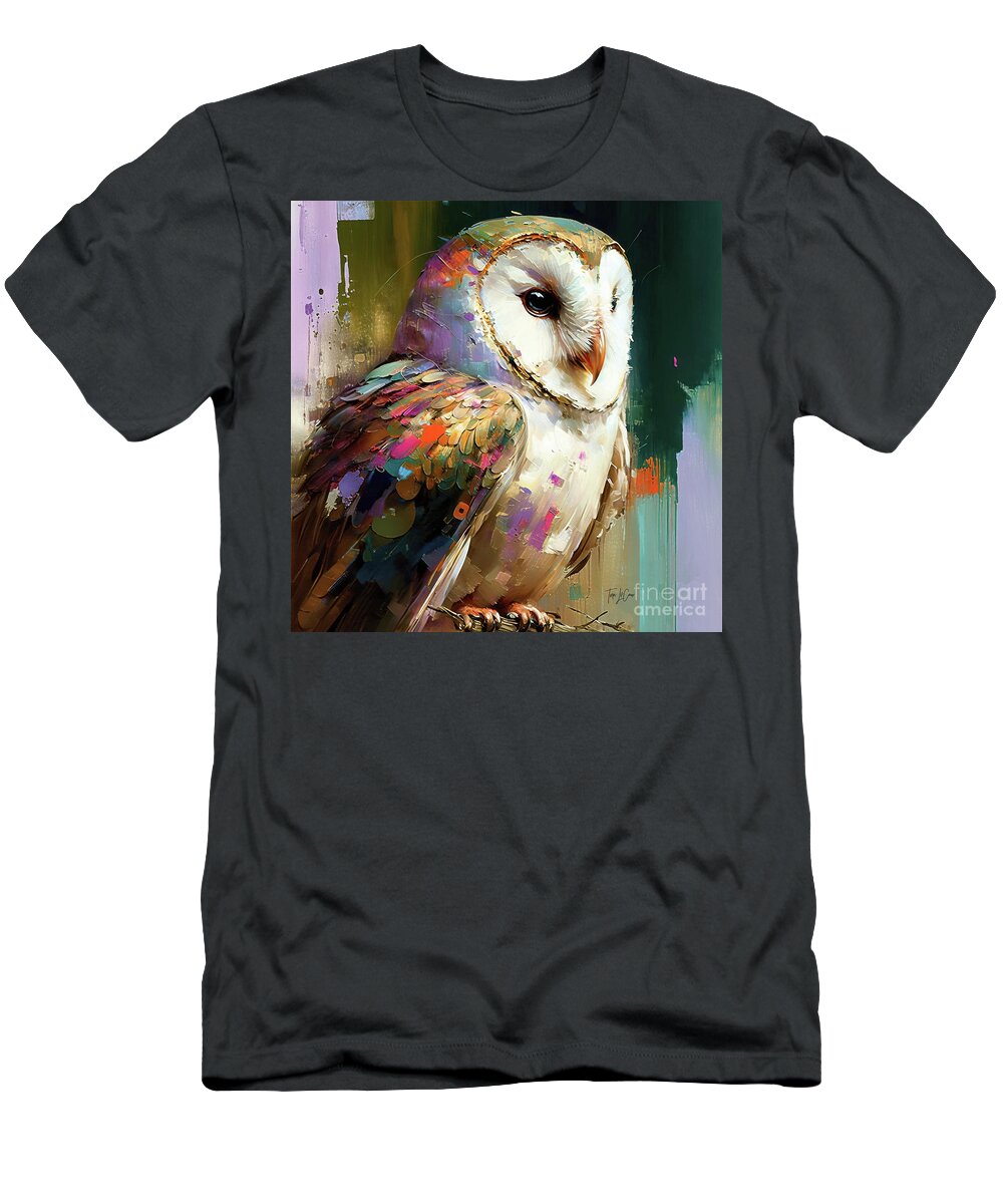 Barn Owl T-Shirt featuring the painting Seeker Of Wisdom by Tina LeCour