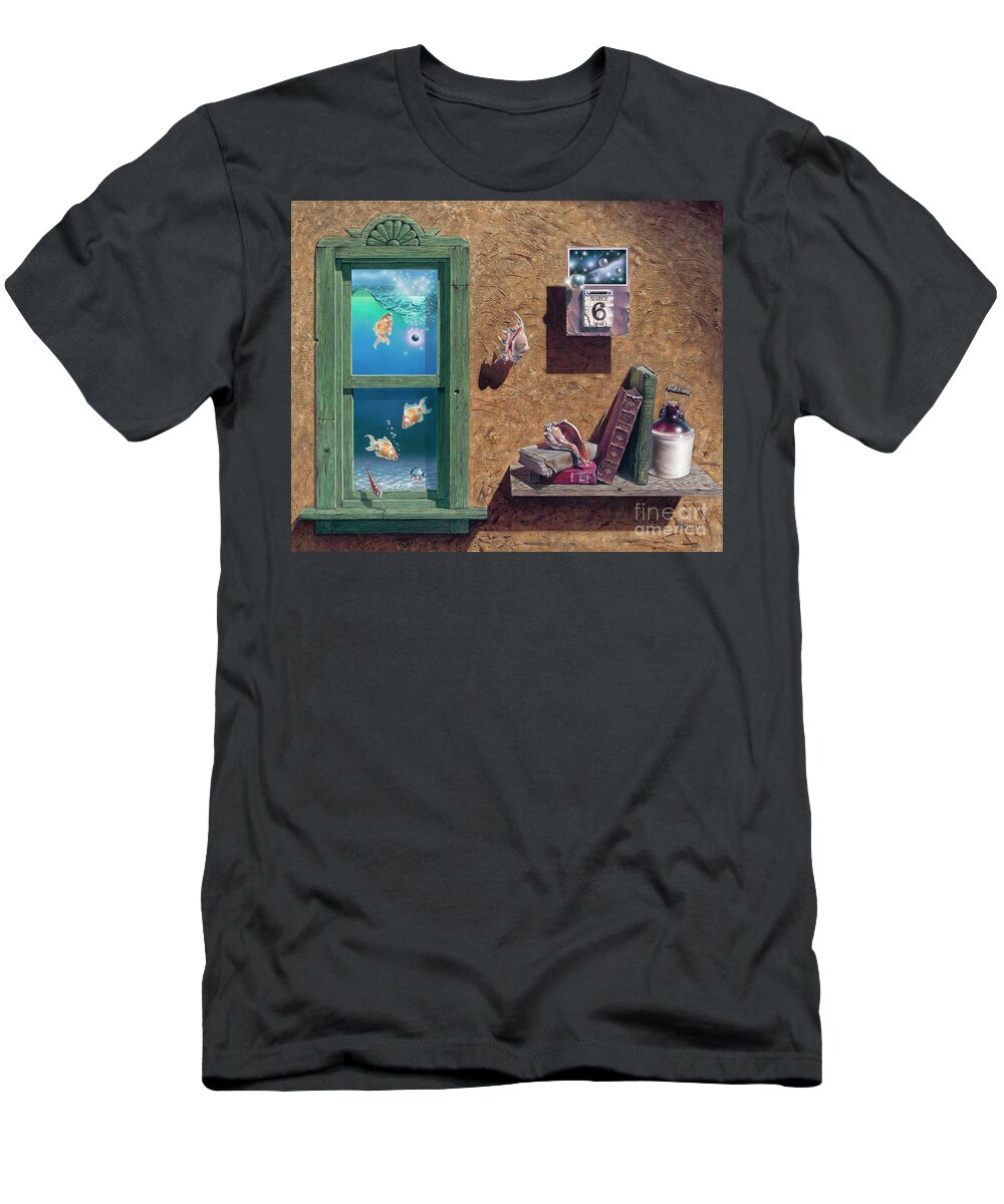 Stucco T-Shirt featuring the painting Self Portrait by Ricardo Chavez-Mendez
